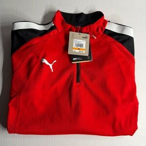 Puma Team Liga Womens Sm Red Track Jacket 1/4 Zip Drycell Regular Fit NWT